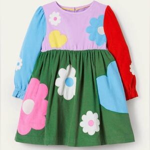 Mini Biden Cord Appliqué Dress girls size 7/8
